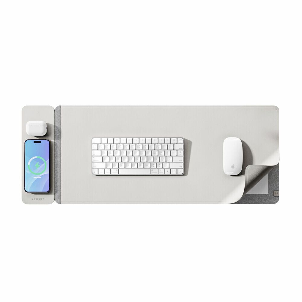 JOURNEY - ALTI Wireless Charging Reversible Desk Mat - Light Grey